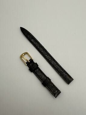 8mm KREISLER Genuine Lizard Brown NOS Vintage Watch Band & Gold Buckle